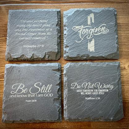 Custom Laser Engraved Slate Coaster