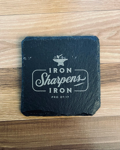 Laser Engraved Slate Coaster with Vintage Christian Designs