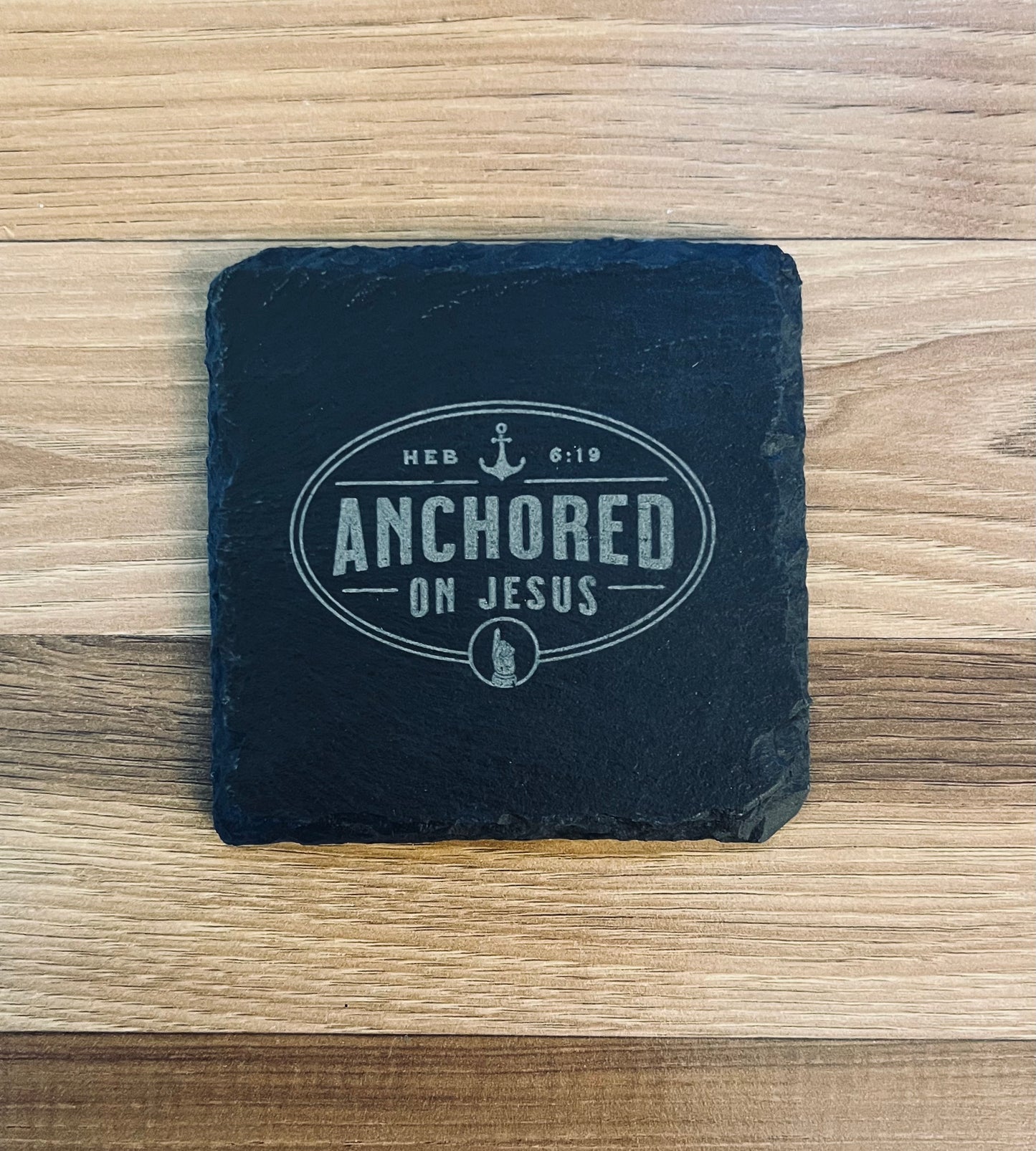 Laser Engraved Slate Coaster with Vintage Christian Designs