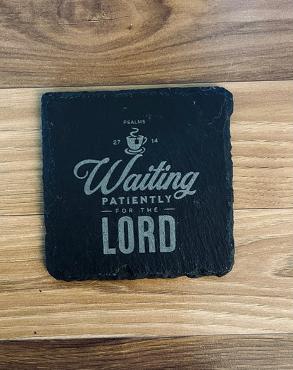 Laser Engraved Slate Coaster with Vintage Christian Designs