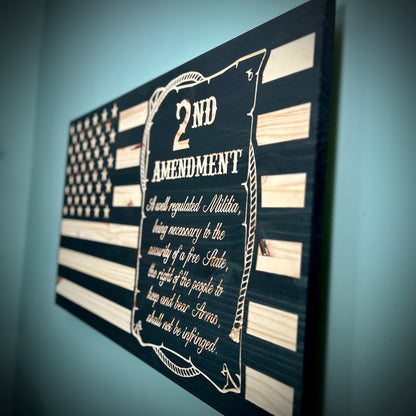 Wood American Flag | CNC Carved | 2nd Amendment